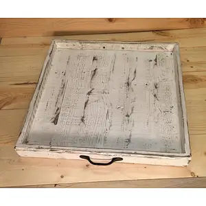Small Wood Tray Farmhouse Decor Table Decor 23x23x4cm wood tray