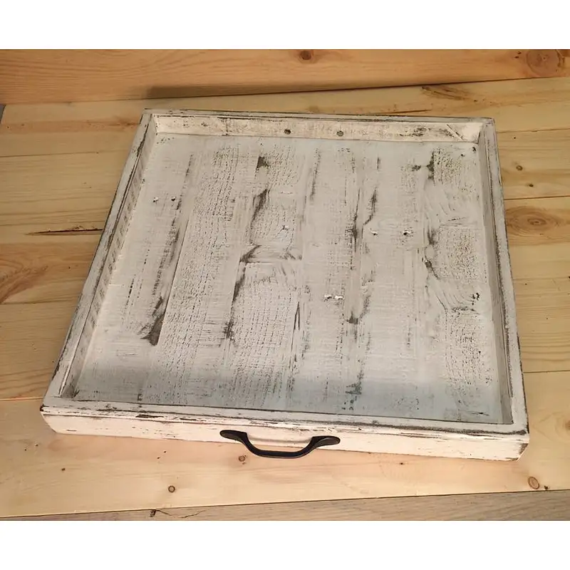 Small Wood Tray Farmhouse Decor Table Decor 23x23x4cm wood tray