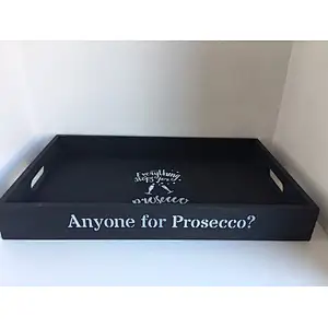 Anyone for Prosecco decorative shabby chic wooden tray