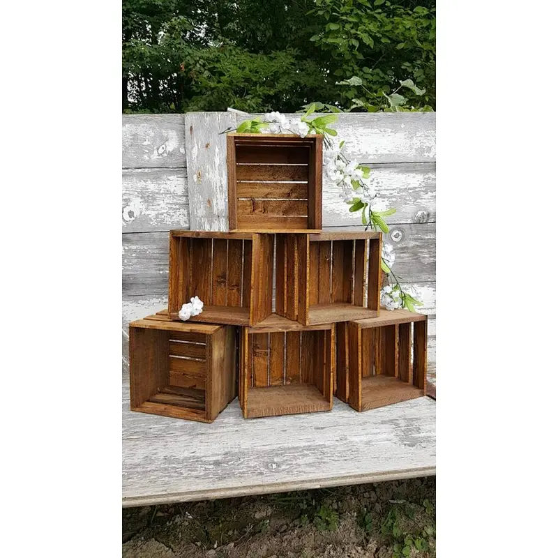 6 Rustic cupcake Stand 8x8  wedding crates  rustic wedding wood cake stand rustic wedding decorations crates