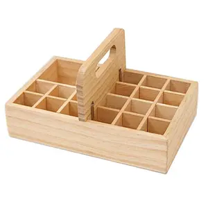 21 Grid Wooden Essential Oil Box  Wood Storage Case