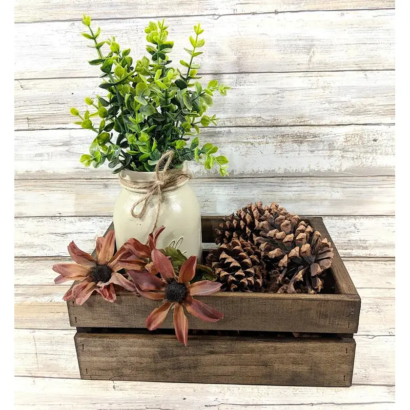 Rustic Vintage Stained Wooden Crate Box