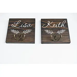 wood  wall key holder custom key hooks personalized  custom key hanger