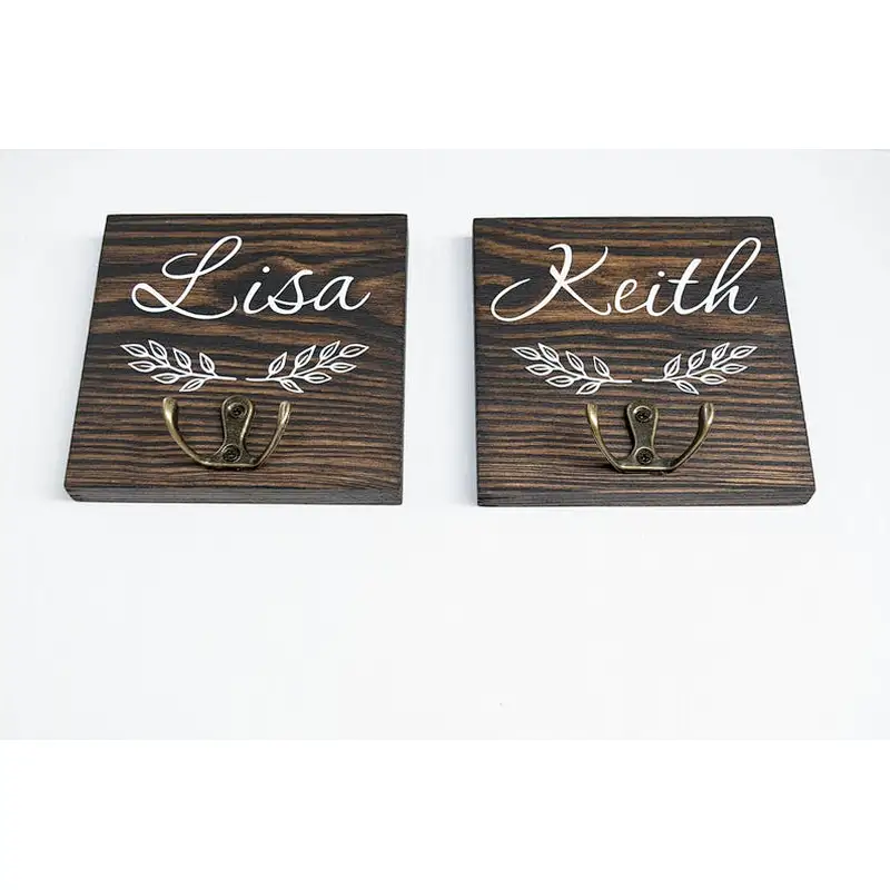 wood  wall key holder custom key hooks personalized  custom key hanger