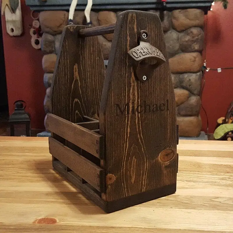Engraved Personalized Wine Carrier wine drinkers  valentines day christmas  gift  wedding wooden wine carrier