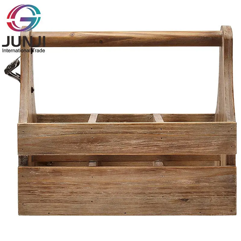 Stone & Beam Modern Rustic Farmhouse Wood Wine Bottle Rack Caddy