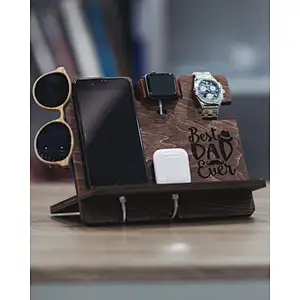 Organizer Wooden Charging Station Personalized Charging Station Apple Watch Charging Station Wood Christmas Corporate Gift