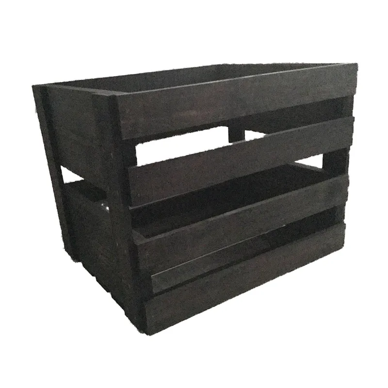 Vintage Stained Vinyl Record Storage Wood Crate