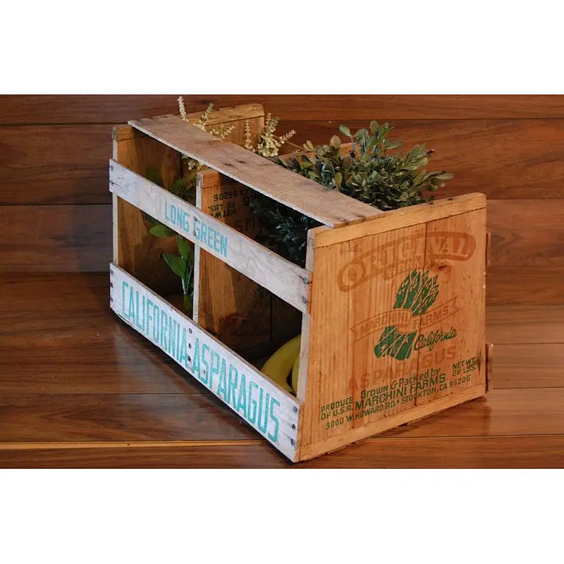 Vintage California Vegetable Crate, vintage craft storage, magazine storage