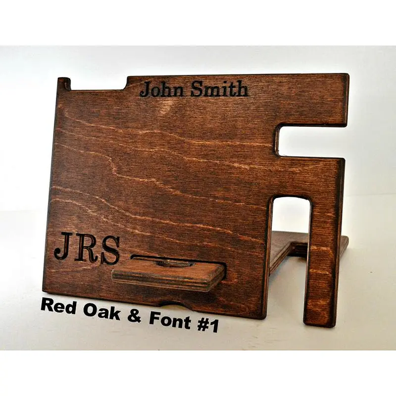 Wood Box, Bedside Organizer, Wooden Personalized Gift phone support