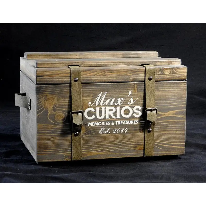 rustic whiskey box treasure chest wedding card holder personalised gift for men vintage wood