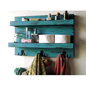 Rustic wood floating wall shelves book shelf wooden wall mounted key shelf wall