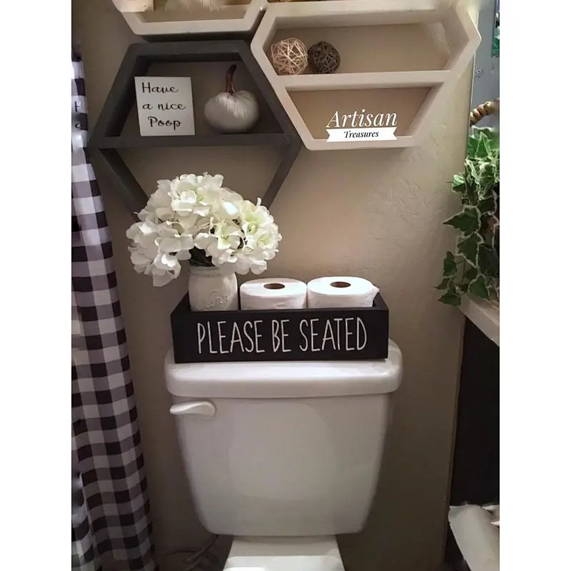 Please be Seated, Wooden Box, Toilet Tank Decor, Hello Sweet Cheeks  wooden tissue box