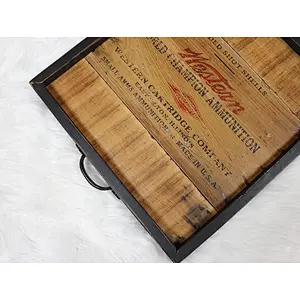 Western Ammo Wood serving tray, ottoman tray, wood crate tray