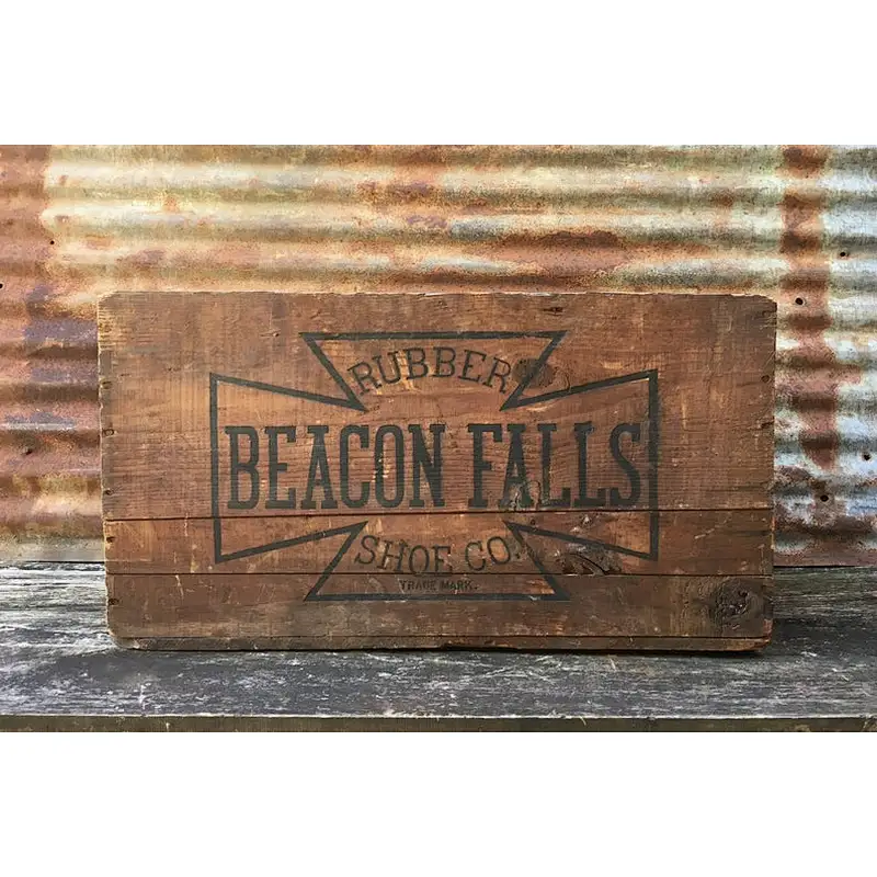 Beacon Falls Rubber Shoes Maltese Cross Wood Crate