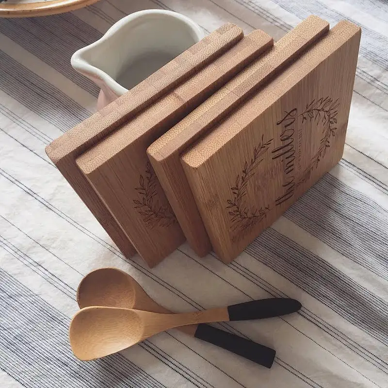 Wood Design Coasters - Wood Decor - Wood Home Decor - Drink Coasters -  Ceramic Coasters -