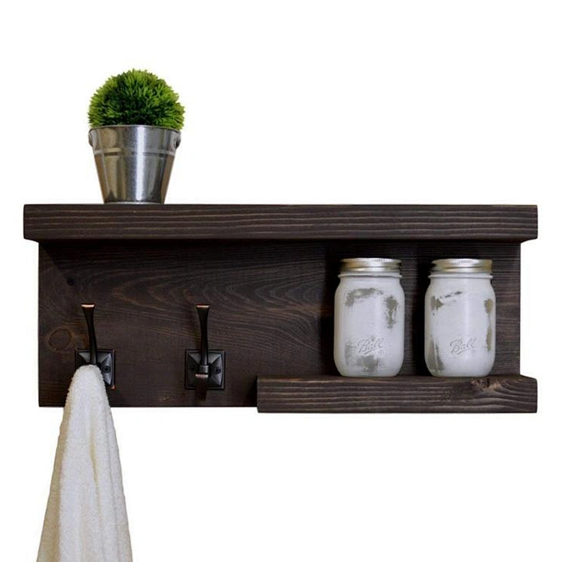 Wall shelf with hooks a wall shelf wooden wall hanging shelf