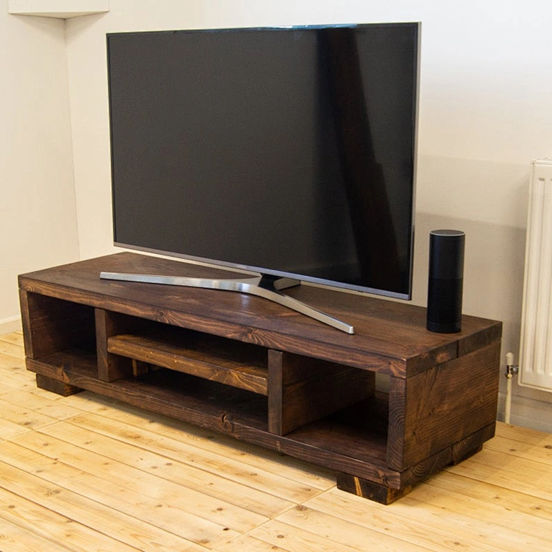 Rustic solid pine wood TV stand TV cabinet decoration in living room