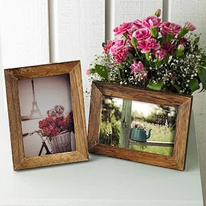 Picture Frame Photo Display for Tabletop Display Wall Mount Solid Wood High Definition Glass Photo Frame