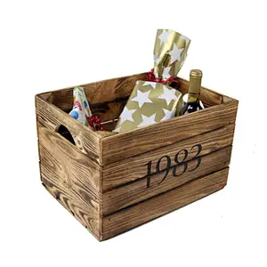 Rustic Wooden Box with Vintage Personalized Gift Box Birth Year Gift Birthday