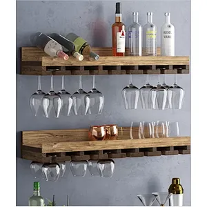 wall mounted winewine rack custom wine rack Rustic Luxe Tiered Wall Mounted Wine Glass Rack