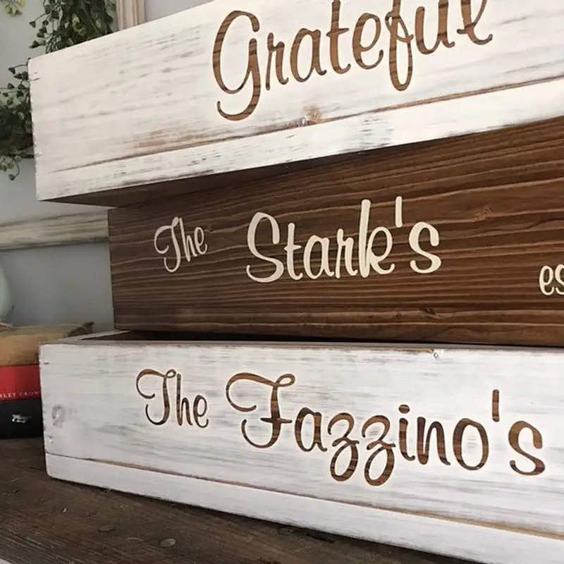 Rustic Home Decor Personalized Wood Planter Box, Wedding Decor, Valentines Day Gift