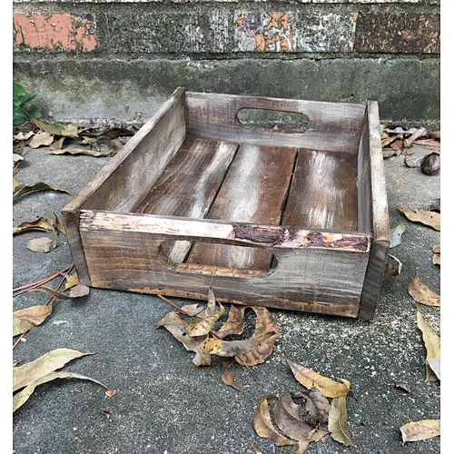 Vintage Wooden  Tote, Wooden Crate Carrier, Vintage Wood Tray with Handle, handmade serving tray