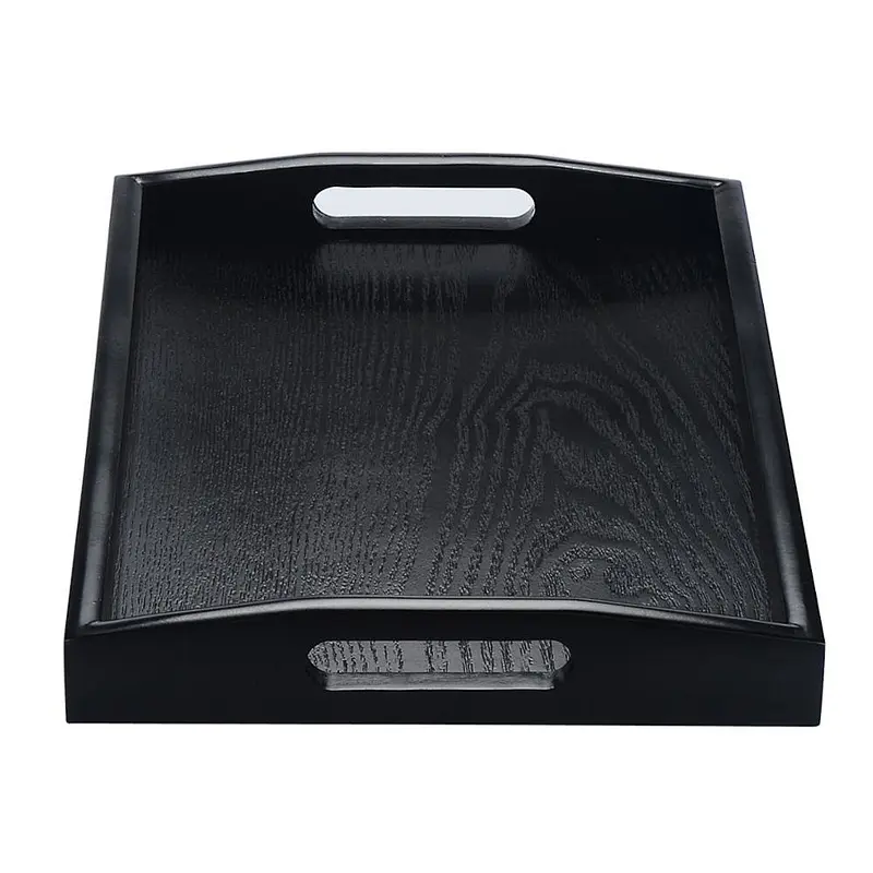 Rectangle Wooden Serving Tray Black 14 by 9-Inch