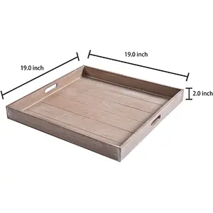 Wooden serving tray  wooden ottoman tray