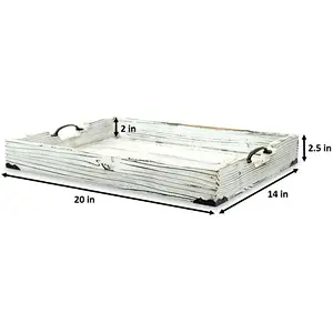 Wooden upholstered tray with handle