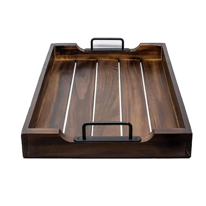 Rustic Wooden Ottoman Tray Wooden Serving Trays Wooden Trays For Decoration Wooden Tray Handle Large Wooden Trays