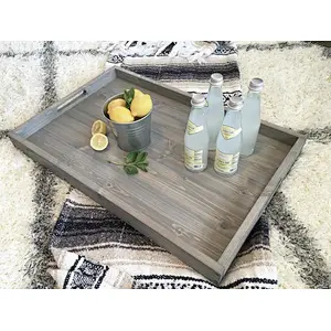 Rustic Wooden Ottoman Tray,  Rustic farmhouse home Decor, Serving , Coffee Table