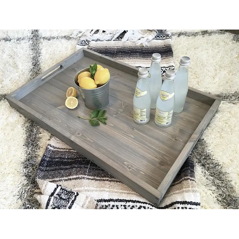 Rustic Wooden Ottoman Tray,  Rustic farmhouse home Decor, Serving , Coffee Table