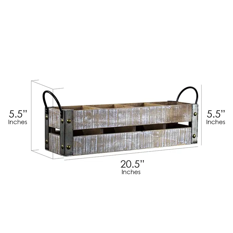 Wooden wine bottle holder, Wine Tote,  American Art Decor 4 Bottle Table Top Farmhouse Wine Rack