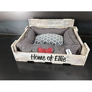 Pet house or bed/modern indoor dog house- Dog Kennel Furniture-Personalized Pallet Dog Bed in whitewash