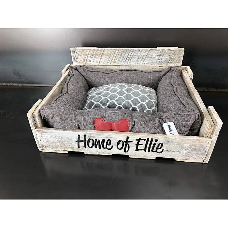 Pet house or bed/modern indoor dog house- Dog Kennel Furniture-Personalized Pallet Dog Bed in whitewash