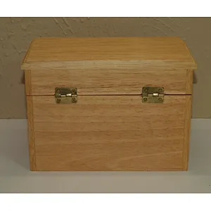 Vintage Full Large Wood Recipe File Box  Handwritten & Clippings