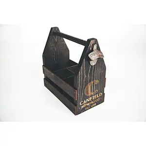 Wooden box- Wine Bottle tote- Bar Decor-Beer holder, Wooden Beer Tote