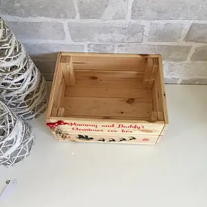 Eve boxes, Christmas Eve crate, personalised display  gift unfinished handwork rustic home decoration   wooden christmas box.