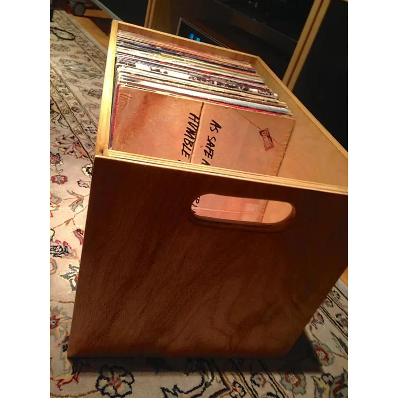 Vinyl LP Record Storage  wooden box