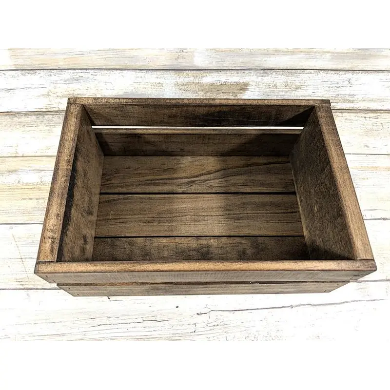 Rustic Vintage Stained Wooden Crate Box
