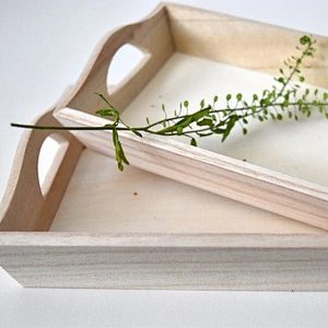 Set of 2 Small Wooden Trays Wedding Dessert Bar/Reception Table
