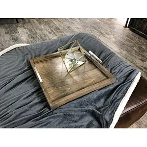 MODERN Ottoman Tray Oversized Wooden Tray  Square Coffee Table Tray