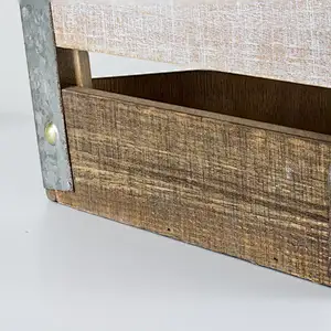 American Art Decor Medium Wood Metal Storage Crate,wooden boxes