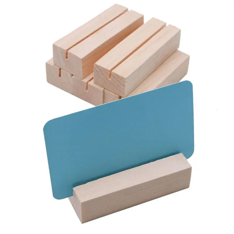 Wood Base Business Wooden Menu Holder Table Card Holder Postcard Photo Picture Display Stand forHome Party Office Decoration