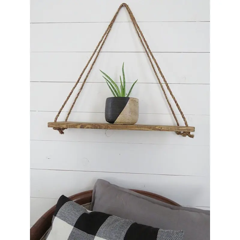 Rustic Ladder Planter Book Shelf- Rustic Wood and Rope Ladder Shelf For Bathroom Organizer For Entryway Shelf