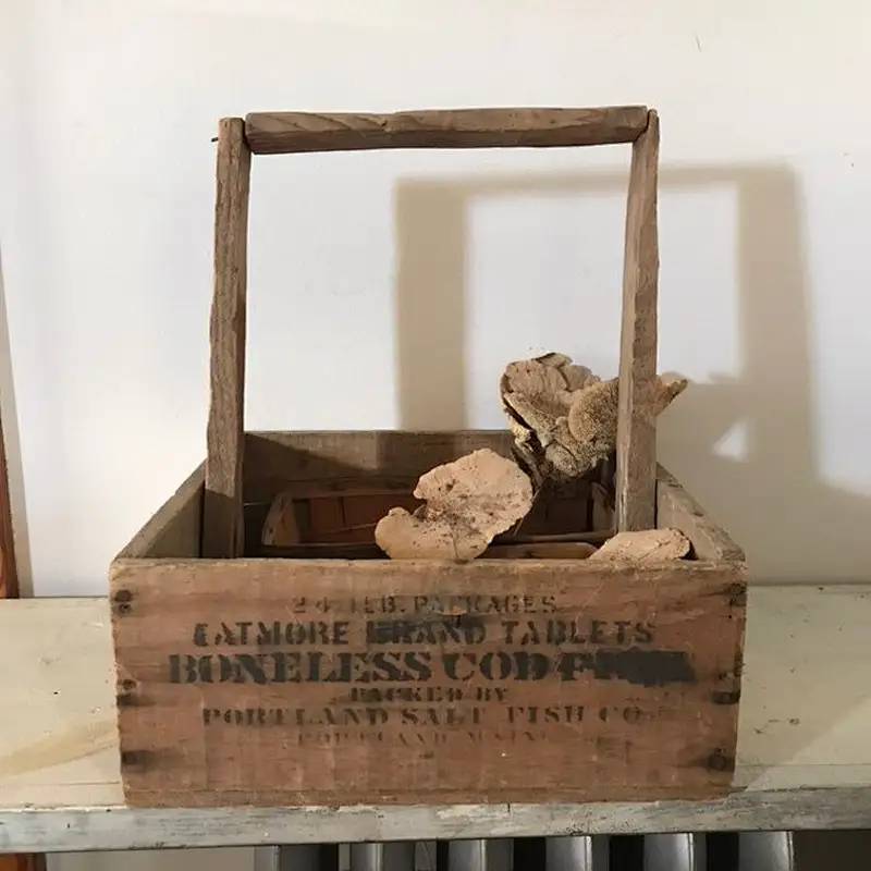 Vintage Portland Fish Basket wooden crate