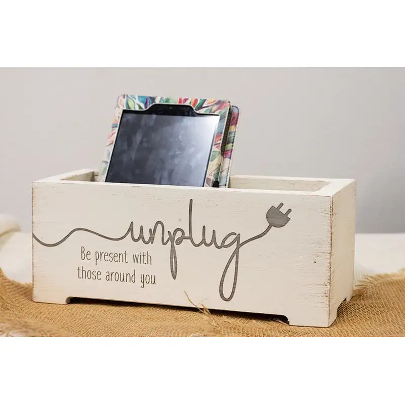 Wood box, Shabby chic,Wooden organizer boxes for crafts.Personalized Family Cell Phone Box
