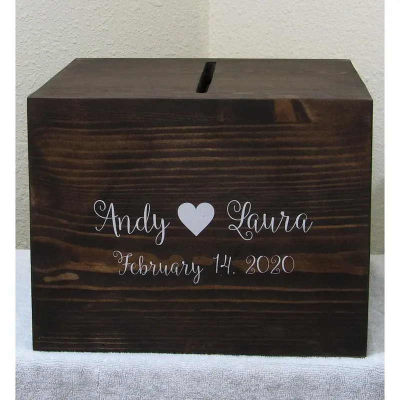 Personalized Wedding Card Box rustic card box wood advice box rustic wedding decor