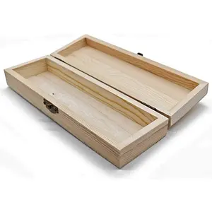 Wooden boxes unfinished small wooden  jewelry box wooden wedding card box custom wooden gift box